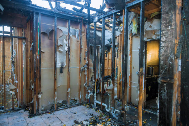 Professional Emergency Fire Damage Restoration technician working in Victoria, VA